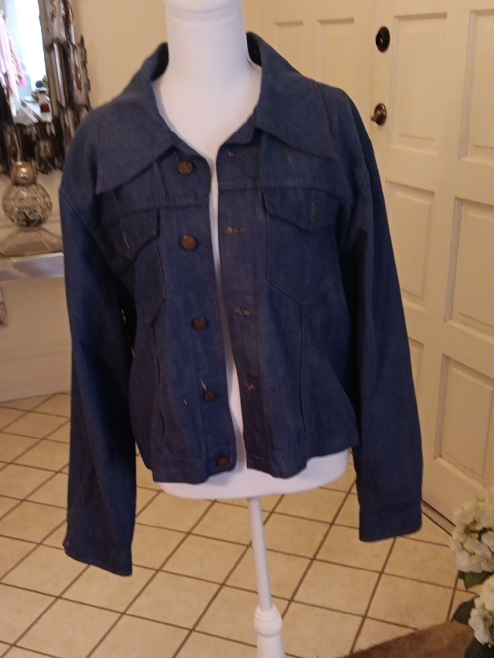 Source Unknown Dark Blue Women's Jean Jacket